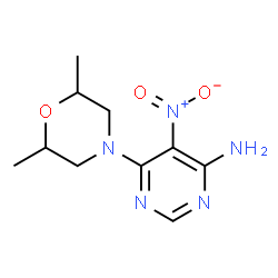 ChemSpider 2D Image | 6-(2,6-Dimethyl-4-morpholinyl)-5-nitro-4-pyrimidinamine | C10H15N5O3