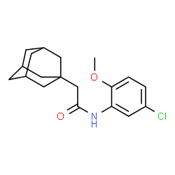 ChemSpider 2D Image | 2-(Adamantan-1-yl)-N-(5-chloro-2-methoxyphenyl)acetamide | C19H24ClNO2