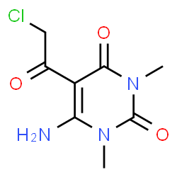 ChemSpider 2D Image | 6-Amino-5-(chloroacetyl)-1,3-dimethylhydantoin | C8H10ClN3O3