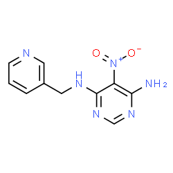 ChemSpider 2D Image | 5-Nitro-N-(3-pyridinylmethyl)-4,6-pyrimidinediamine | C10H10N6O2