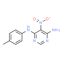 ChemSpider 2D Image | N-(4-Methylphenyl)-5-nitro-4,6-pyrimidinediamine | C11H11N5O2