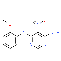 ChemSpider 2D Image | N-(2-Ethoxyphenyl)-5-nitro-4,6-pyrimidinediamine | C12H13N5O3