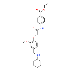 ChemSpider 2D Image | Ethyl 4-[({4-[(cyclohexylamino)methyl]-2-methoxyphenoxy}acetyl)amino]benzoate | C25H32N2O5