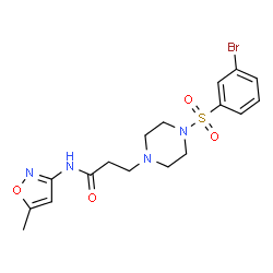 ChemSpider 2D Image | 3-{4-[(3-Bromophenyl)sulfonyl]-1-piperazinyl}-N-(5-methyl-1,2-oxazol-3-yl)propanamide | C17H21BrN4O4S