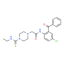 ChemSpider 2D Image | N-(2-Benzoyl-4-chlorophenyl)-2-[4-(ethylcarbamothioyl)-1-piperazinyl]acetamide | C22H25ClN4O2S