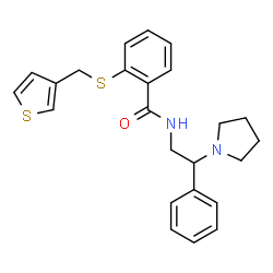 ChemSpider 2D Image | N-[2-Phenyl-2-(1-pyrrolidinyl)ethyl]-2-[(3-thienylmethyl)sulfanyl]benzamide | C24H26N2OS2
