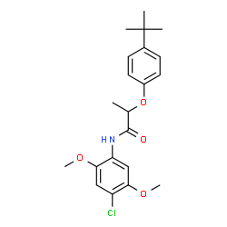 ChemSpider 2D Image | 2-(4-tert-Butylphenoxy)-N-(4-chloro-2,5-dimethoxyphenyl)propanamide | C21H26ClNO4