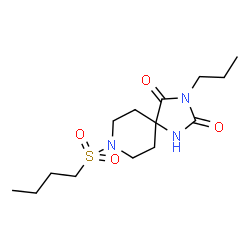 ChemSpider 2D Image | 8-(Butylsulfonyl)-3-propyl-1,3,8-triazaspiro[4.5]decane-2,4-dione | C14H25N3O4S