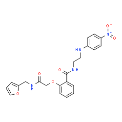 ChemSpider 2D Image | 2-{2-[(2-Furylmethyl)amino]-2-oxoethoxy}-N-{2-[(4-nitrophenyl)amino]ethyl}benzamide | C22H22N4O6