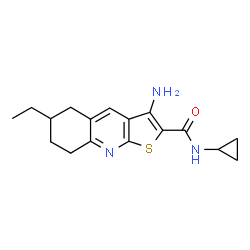 ChemSpider 2D Image | 3-Amino-N-cyclopropyl-6-ethyl-5,6,7,8-tetrahydrothieno[2,3-b]quinoline-2-carboxamide | C17H21N3OS