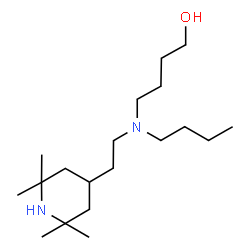 ChemSpider 2D Image | 4-{Butyl[2-(2,2,6,6-tetramethyl-4-piperidinyl)ethyl]amino}-1-butanol | C19H40N2O