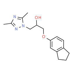 ChemSpider 2D Image | 1-(3,5-Dimethyl-[1,2,4]triazol-1-yl)-3-(indan-5-yloxy)-propan-2-ol | C16H21N3O2