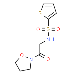 ChemSpider 2D Image | N-[2-(1,2-Oxazolidin-2-yl)-2-oxoethyl]-2-thiophenesulfonamide | C9H12N2O4S2