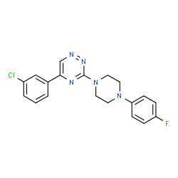 ChemSpider 2D Image | 5-(3-Chlorophenyl)-3-[4-(4-fluorophenyl)-1-piperazinyl]-1,2,4-triazine | C19H17ClFN5