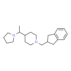 ChemSpider 2D Image | 1-(2,3-Dihydro-1H-inden-2-ylmethyl)-4-[1-(1-pyrrolidinyl)ethyl]piperidine | C21H32N2