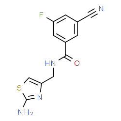 ChemSpider 2D Image | N-[(2-Amino-1,3-thiazol-4-yl)methyl]-3-cyano-5-fluorobenzamide | C12H9FN4OS