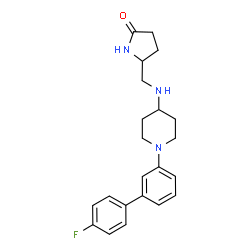 ChemSpider 2D Image | 5-({[1-(4'-Fluoro-3-biphenylyl)-4-piperidinyl]amino}methyl)-2-pyrrolidinone | C22H26FN3O