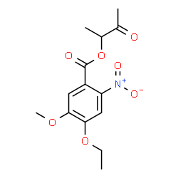 ChemSpider 2D Image | 3-Oxo-2-butanyl 4-ethoxy-5-methoxy-2-nitrobenzoate | C14H17NO7