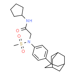 ChemSpider 2D Image | N~2~-[4-(Adamantan-1-yl)phenyl]-N-cyclopentyl-N~2~-(methylsulfonyl)glycinamide | C24H34N2O3S