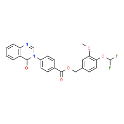 ChemSpider 2D Image | 4-(Difluoromethoxy)-3-methoxybenzyl 4-(4-oxo-3(4H)-quinazolinyl)benzoate | C24H18F2N2O5