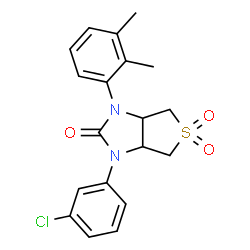 ChemSpider 2D Image | 1-(3-Chlorophenyl)-3-(2,3-dimethylphenyl)tetrahydro-1H-thieno[3,4-d]imidazol-2(3H)-one 5,5-dioxide | C19H19ClN2O3S