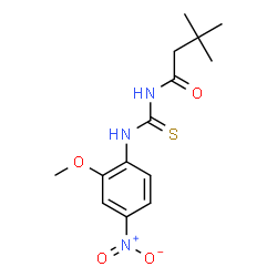 ChemSpider 2D Image | N-[(2-Methoxy-4-nitrophenyl)carbamothioyl]-3,3-dimethylbutanamide | C14H19N3O4S