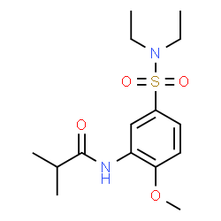 ChemSpider 2D Image | N-[5-(Diethylsulfamoyl)-2-methoxyphenyl]-2-methylpropanamide | C15H24N2O4S