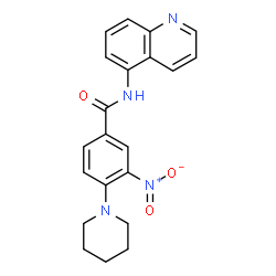 ChemSpider 2D Image | 3-Nitro-4-(1-piperidinyl)-N-(5-quinolinyl)benzamide | C21H20N4O3