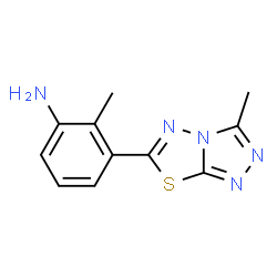 ChemSpider 2D Image | 2-Methyl-3-(3-methyl[1,2,4]triazolo[3,4-b][1,3,4]thiadiazol-6-yl)aniline | C11H11N5S