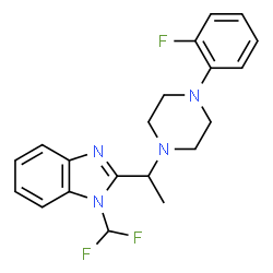 ChemSpider 2D Image | 1-(Difluoromethyl)-2-{1-[4-(2-fluorophenyl)-1-piperazinyl]ethyl}-1H-benzimidazole | C20H21F3N4
