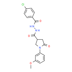 ChemSpider 2D Image | N'-(4-Chlorobenzoyl)-1-(3-methoxyphenyl)-5-oxo-3-pyrrolidinecarbohydrazide | C19H18ClN3O4