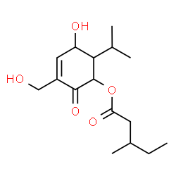 ChemSpider 2D Image | 5-Hydroxy-3-(hydroxymethyl)-6-isopropyl-2-oxo-3-cyclohexen-1-yl 3-methylpentanoate | C16H26O5