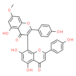 ChemSpider 2D Image | 5,5',7'-Trihydroxy-2,2'-bis(4-hydroxyphenyl)-7-methoxy-4H,4'H-3,8'-bichromene-4,4'-dione | C31H20O10