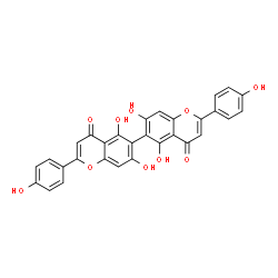 ChemSpider 2D Image | 5,5',7,7'-Tetrahydroxy-2,2'-bis(4-hydroxyphenyl)-4H,4'H-6,6'-bichromene-4,4'-dione | C30H18O10