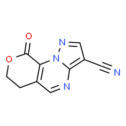 ChemSpider 2D Image | 9-Oxo-6,9-dihydro-7H-pyrano[4,3-e]pyrazolo[1,5-a]pyrimidine-3-carbonitrile | C10H6N4O2