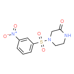 ChemSpider 2D Image | 4-[(3-Nitrophenyl)sulfonyl]-2-piperazinone | C10H11N3O5S