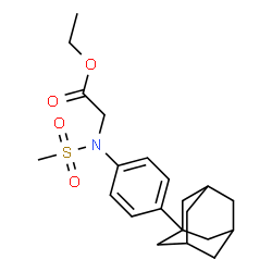 ChemSpider 2D Image | Ethyl N-[4-(adamantan-1-yl)phenyl]-N-(methylsulfonyl)glycinate | C21H29NO4S