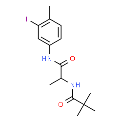 ChemSpider 2D Image | N~2~-(2,2-Dimethylpropanoyl)-N-(3-iodo-4-methylphenyl)alaninamide | C15H21IN2O2