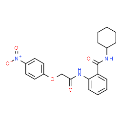 ChemSpider 2D Image | N-Cyclohexyl-2-{[(4-nitrophenoxy)acetyl]amino}benzamide | C21H23N3O5