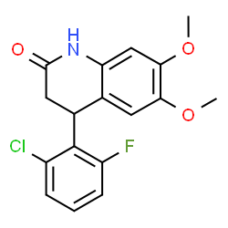 ChemSpider 2D Image | 4-(2-Chloro-6-fluorophenyl)-6,7-dimethoxy-3,4-dihydro-2(1H)-quinolinone | C17H15ClFNO3