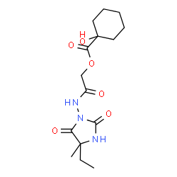 ChemSpider 2D Image | 2-[(4-Ethyl-4-methyl-2,5-dioxo-1-imidazolidinyl)amino]-2-oxoethyl 1-hydroxycyclohexanecarboxylate | C15H23N3O6