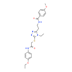 ChemSpider 2D Image | N-{2-[5-({2-[(4-Ethoxyphenyl)amino]-2-oxoethyl}sulfanyl)-4-ethyl-4H-1,2,4-triazol-3-yl]ethyl}-4-methoxybenzamide | C24H29N5O4S