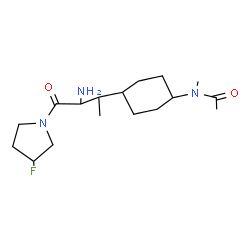 ChemSpider 2D Image | N-{4-[3-Amino-4-(3-fluoro-1-pyrrolidinyl)-4-oxo-2-butanyl]cyclohexyl}-N-methylacetamide | C17H30FN3O2