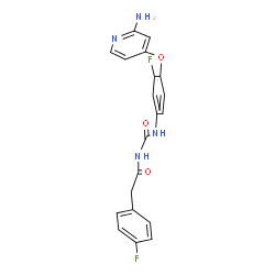 ChemSpider 2D Image | N-({4-[(2-Amino-4-pyridinyl)oxy]-3-fluorophenyl}carbamoyl)-2-(4-fluorophenyl)acetamide | C20H16F2N4O3