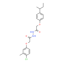 ChemSpider 2D Image | 2-(4-sec-Butylphenoxy)-N'-[(4-chloro-3-methylphenoxy)acetyl]acetohydrazide | C21H25ClN2O4