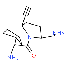 ChemSpider 2D Image | 2-Amino-1-[2-(aminomethyl)-5-ethynyl-1-pyrrolidinyl]-2-cyclopentylethanone | C14H23N3O