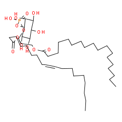 ChemSpider 2D Image | 1-({Hydroxy[(2,3,4,5,6-pentahydroxycyclohexyl)oxy]phosphoryl}oxy)-3-(stearoyloxy)-2-propanyl 9-octadecenoate | C45H85O13P