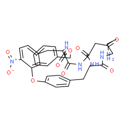 ChemSpider 2D Image | Benzyl [12-(2-amino-2-oxoethyl)-4-nitro-10,13-dioxo-15-(propylcarbamoyl)-2-oxa-11,14-diazatricyclo[15.2.2.1~3,7~]docosa-1(19),3(22),4,6,17,20-hexaen-9-yl]carbamate | C33H36N6O9