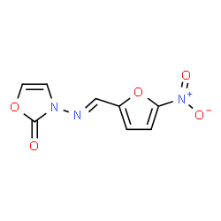 ChemSpider 2D Image | 3-{[(5-nitrofuran-2-yl)methylidene]amino}-1,3-oxazol-2-one | C8H5N3O5