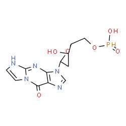 ChemSpider 2D Image | 3-{2-Deoxy-5-O-[hydroxy(oxido)phosphoranyl]pentofuranosyl}-3,4-dihydro-9H-imidazo[1,2-a]purin-9-one | C12H14N5O6P